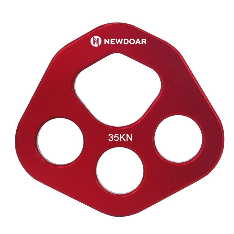 NewDoar Descender Plate 20KN Paw Rigging Plate 4 Holes Rock Climbing Gear(4 holes/20KN Red) - Image 1